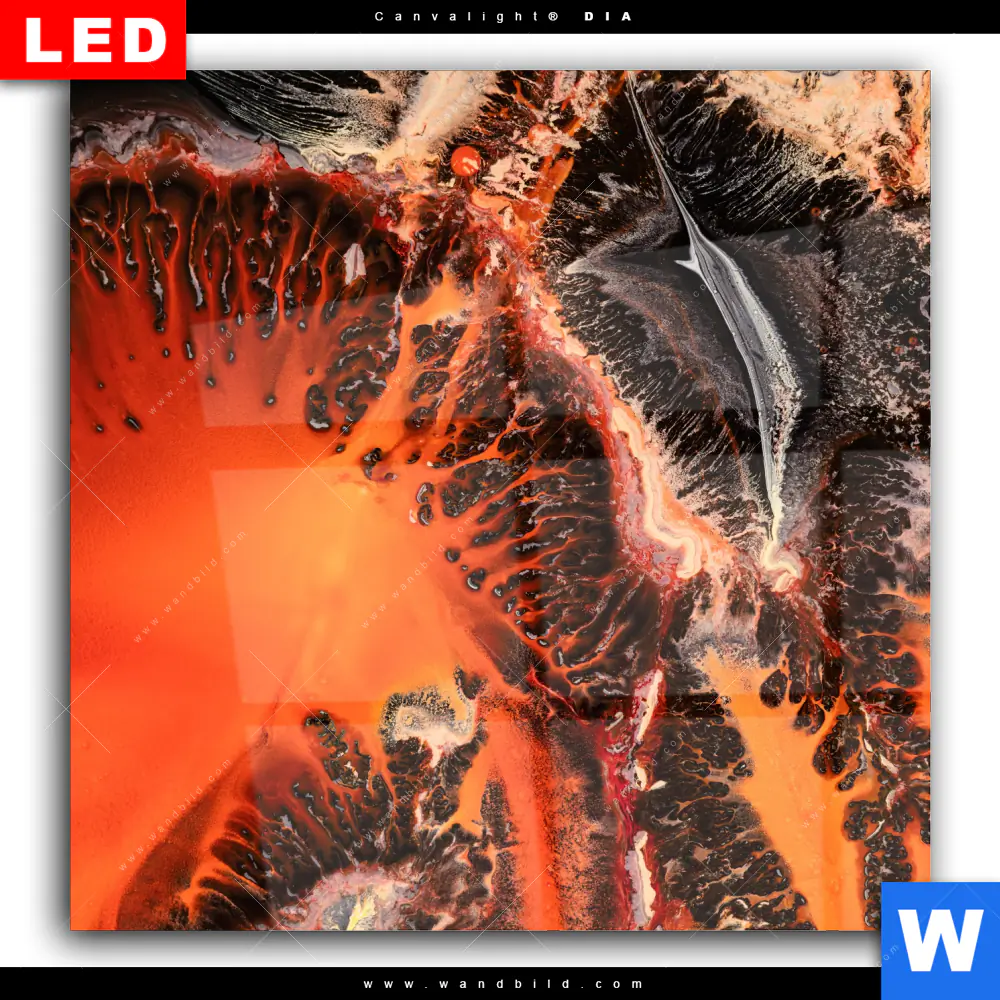 Wechselmotiv Acrylglas Canvalight® DIA | Fluid Art Lavastrom | Quadrat - Image 2
