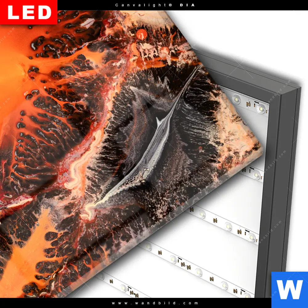 Wechselmotiv Acrylglas Canvalight® DIA | Fluid Art Lavastrom | Quadrat - Image 3