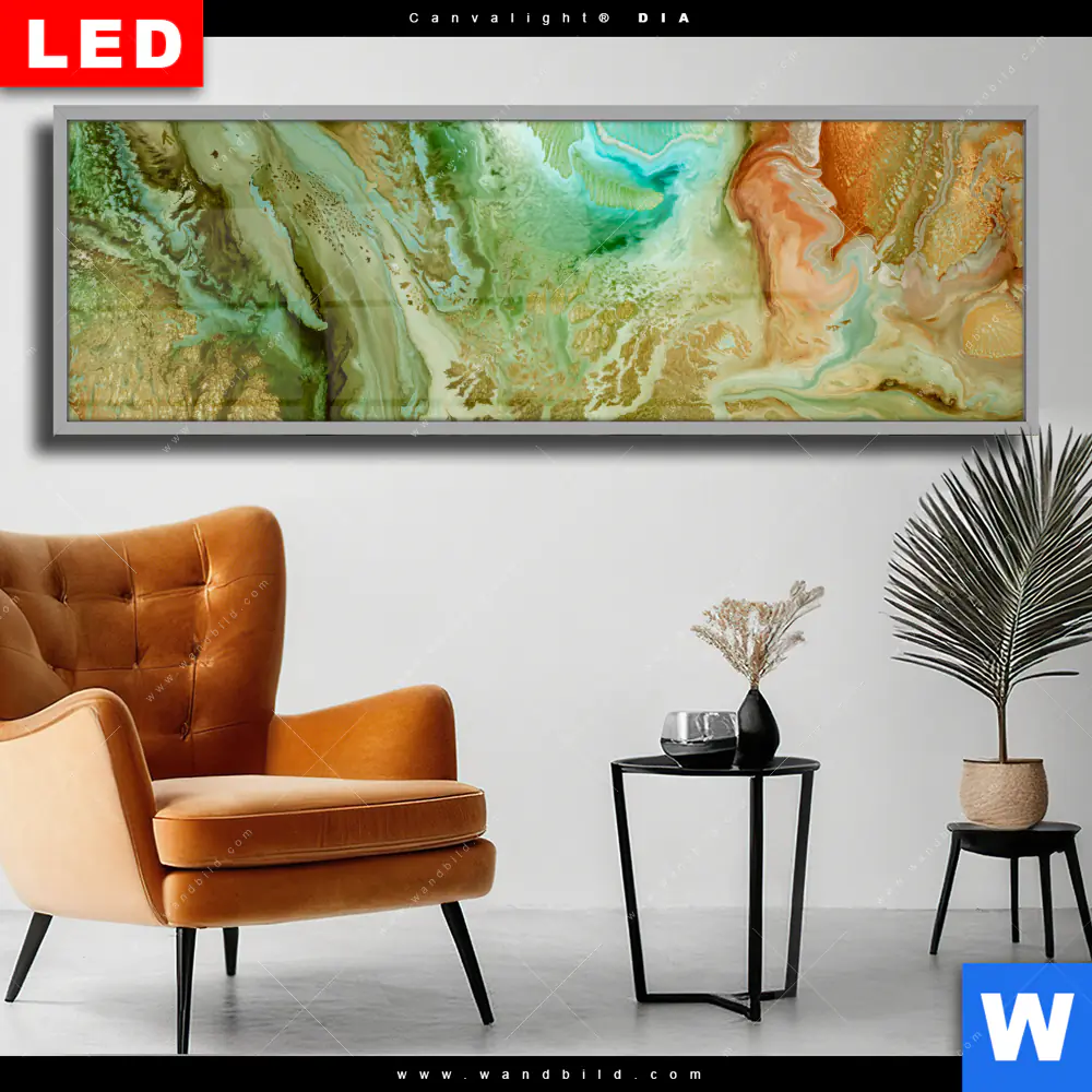 Wechselmotiv Acrylglas Canvalight® DIA | Fluid Art Naturschauspiel | Panorama