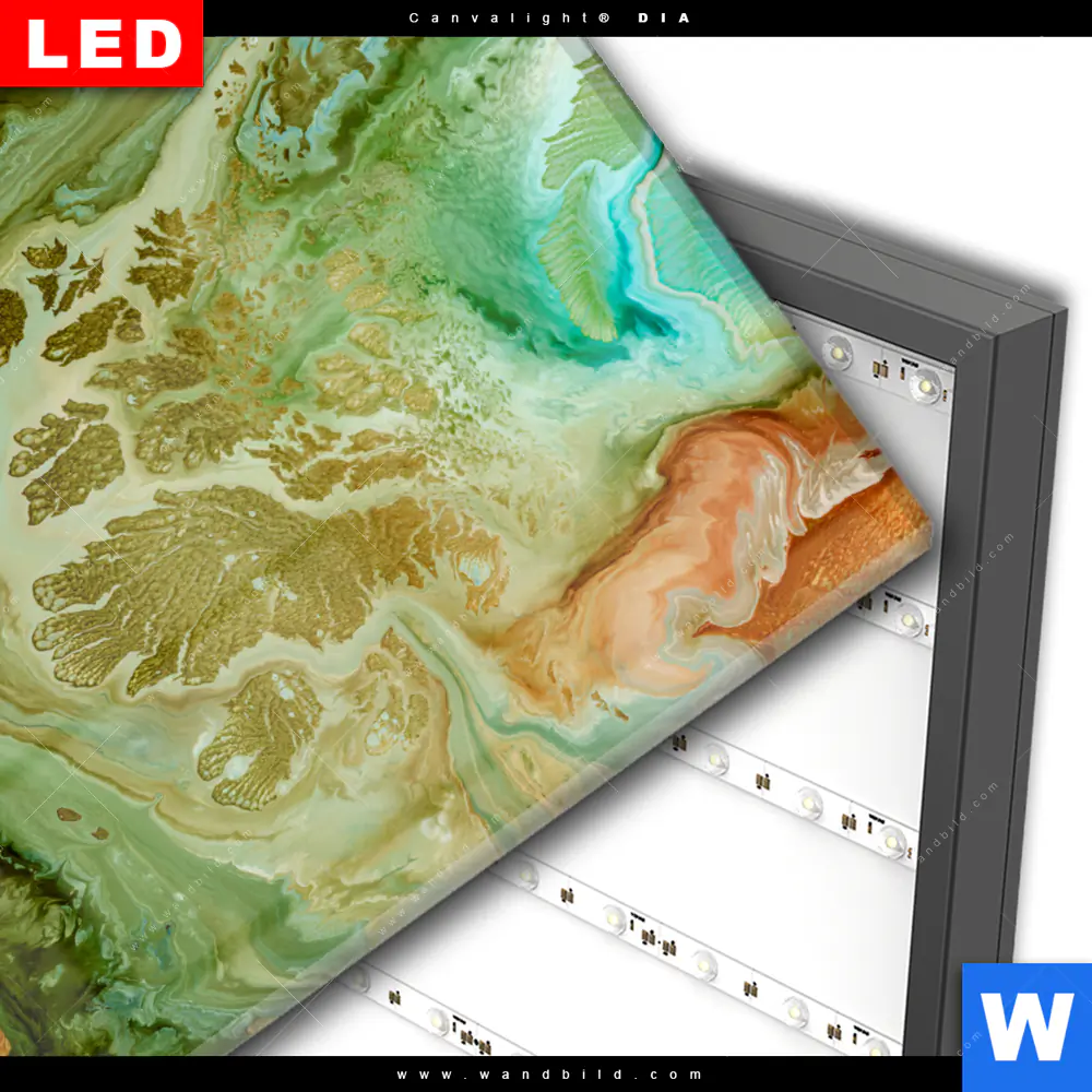 Wechselmotiv Acrylglas Canvalight® DIA | Fluid Art Naturschauspiel | Quadrat - Image 3