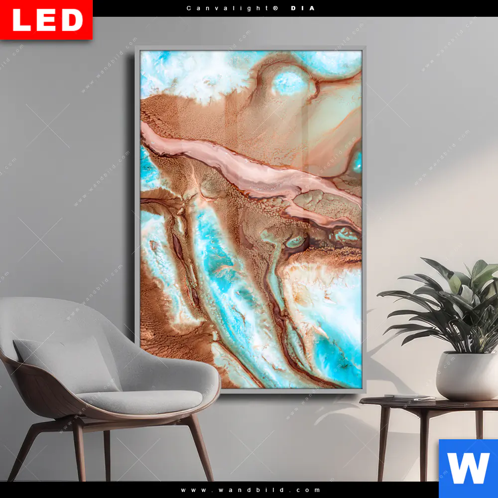 Wechselmotiv Acrylglas Canvalight® DIA | Fluid Art Sandbank | Hochformat