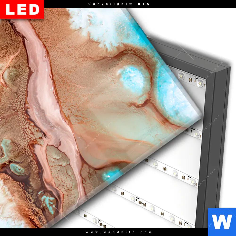 Wechselmotiv Acrylglas Canvalight® DIA | Fluid Art Sandbank | Hochformat - Image 3