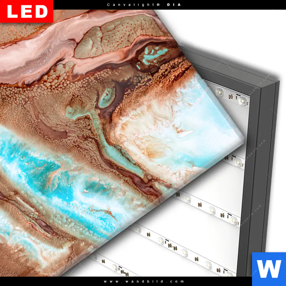 Wechselmotiv Acrylglas Canvalight® DIA | Fluid Art Sandbank | Quadrat - Image 3