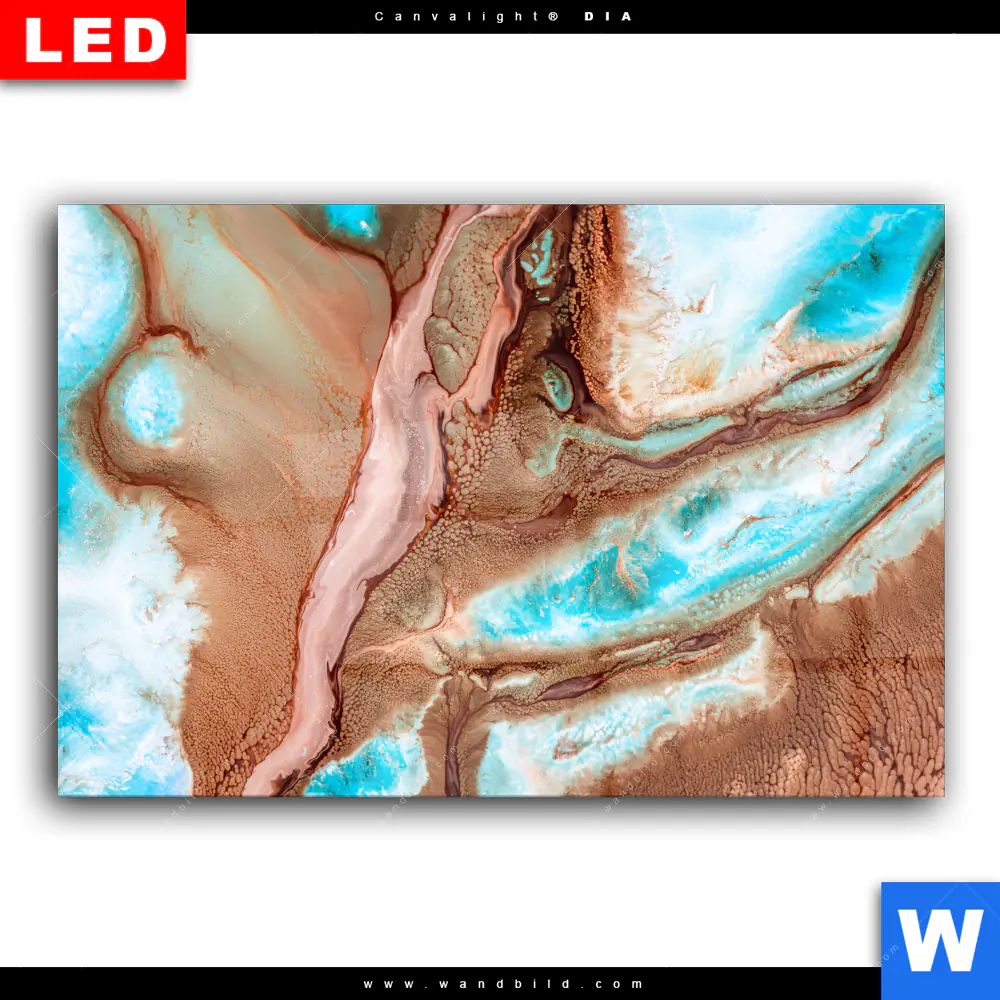 Wechselmotiv Acrylglas Canvalight® DIA | Fluid Art Sandbank | Querformat - Image 2