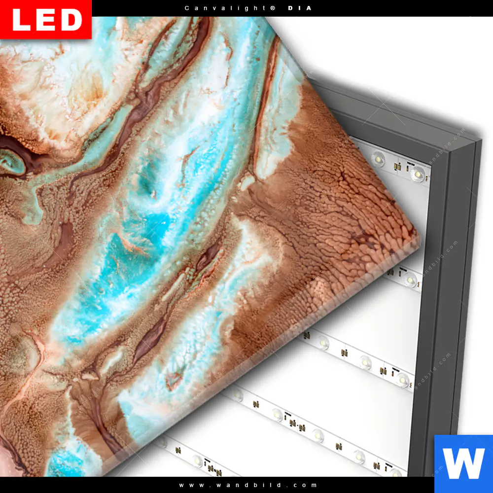 Wechselmotiv Acrylglas Canvalight® DIA | Fluid Art Sandbank | Querformat - Image 3