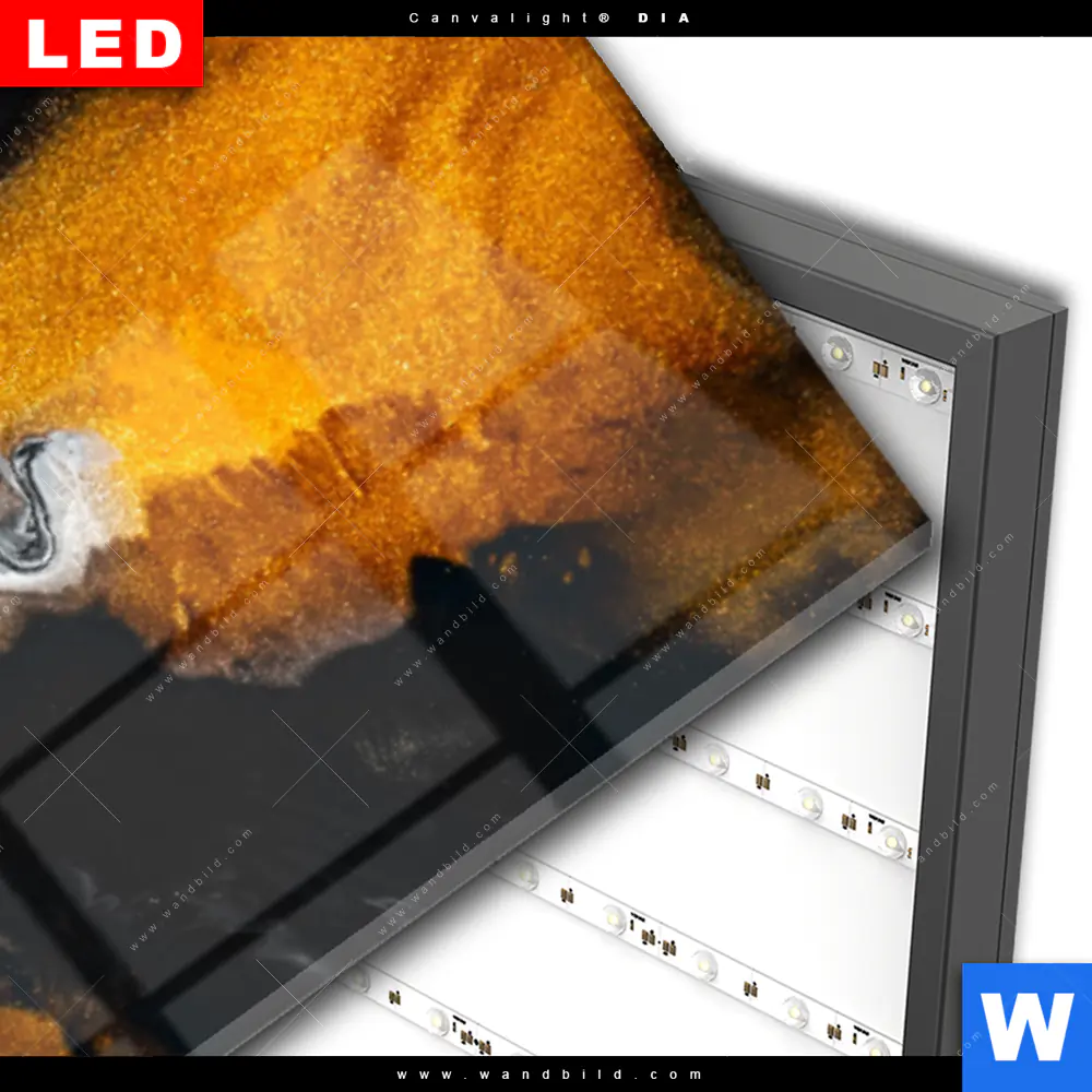 Wechselmotiv Acrylglas Canvalight® DIA | Fluid Art Schwarzes Meer | Schmal - Image 3