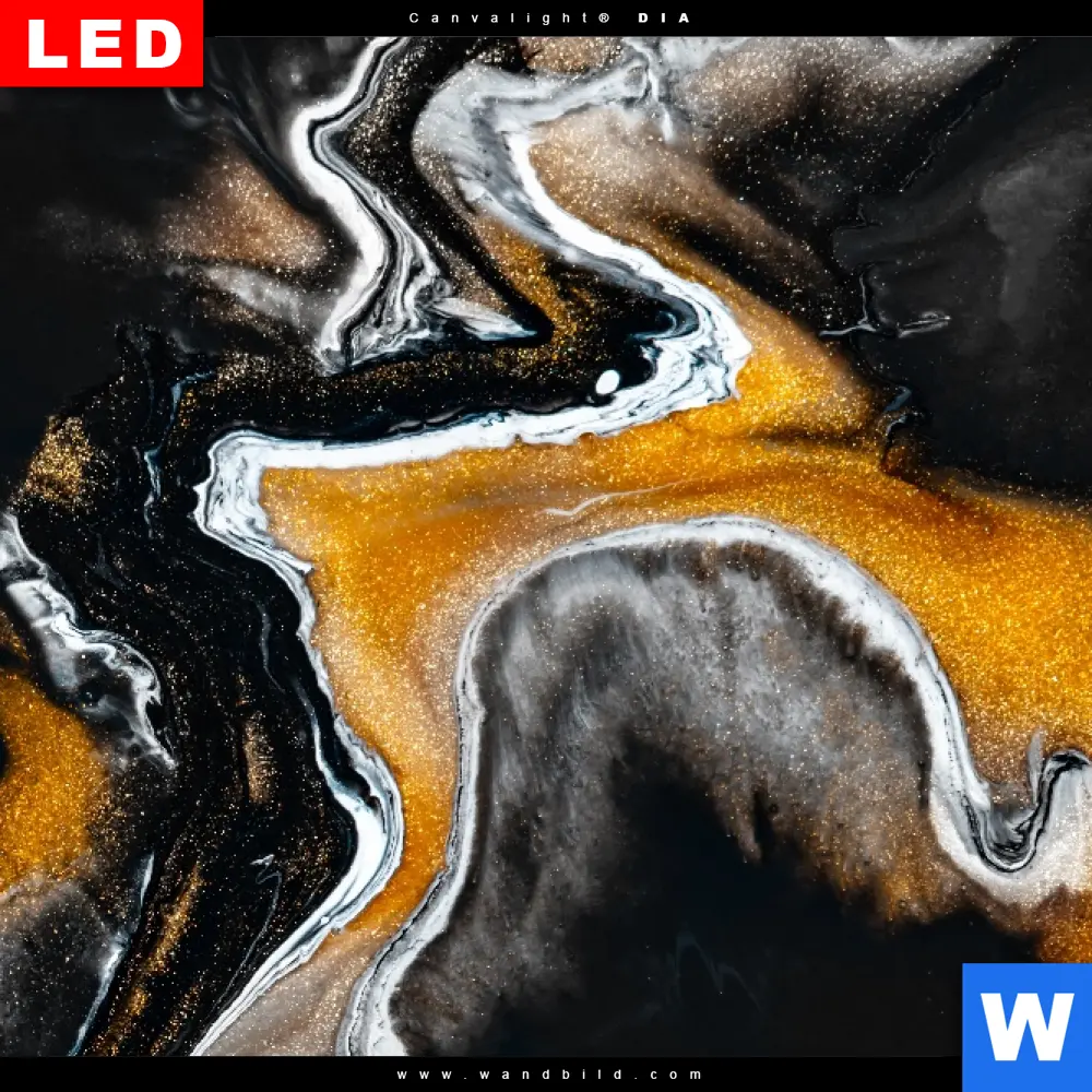 Wechselmotiv Acrylglas Canvalight® DIA | Fluid Art Schwarzes Meer | Schmal - Image 4