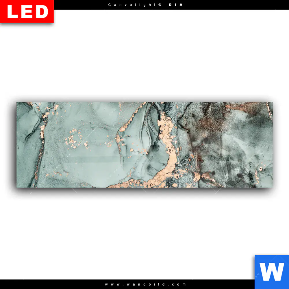 Wechselmotiv Acrylglas Canvalight® DIA | Fluid Art Türkis | Panorama - Image 2