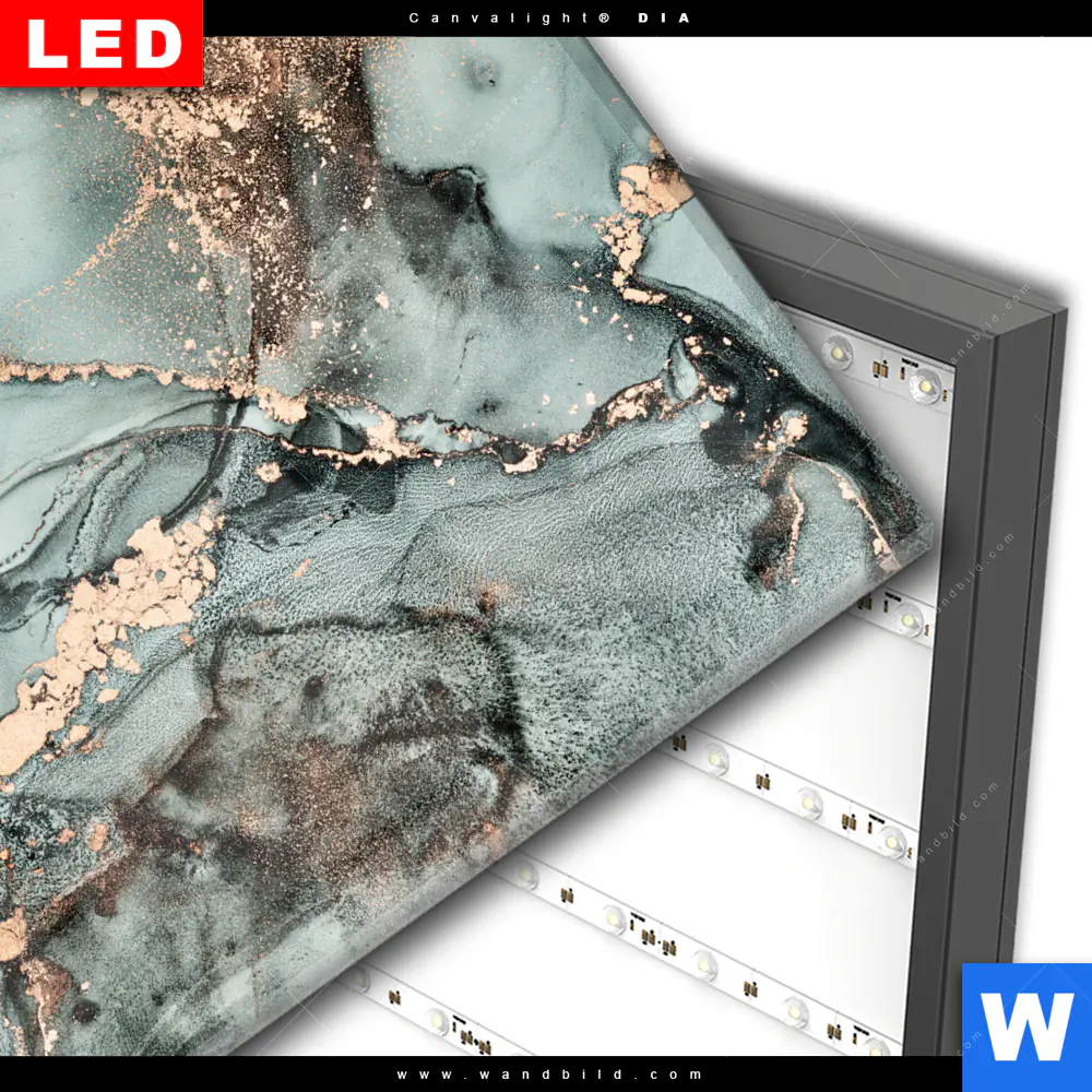 Wechselmotiv Acrylglas Canvalight® DIA | Fluid Art Türkis | Quadrat - Image 3