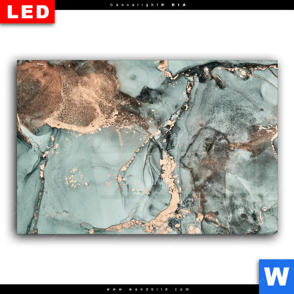Wechselmotiv Acrylglas Canvalight® DIA | Fluid Art Türkis | Querformat - Image 2