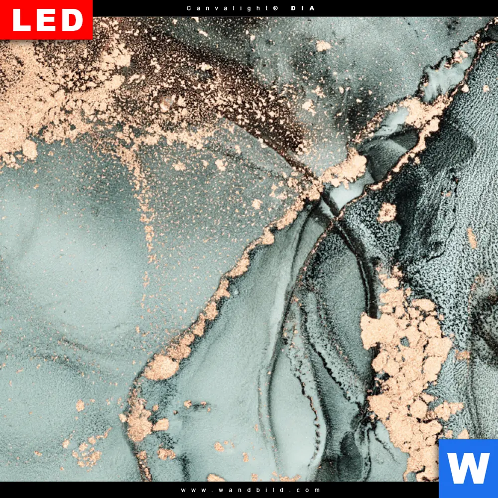 Wechselmotiv Acrylglas Canvalight® DIA | Fluid Art Türkis | Schmal - Image 4