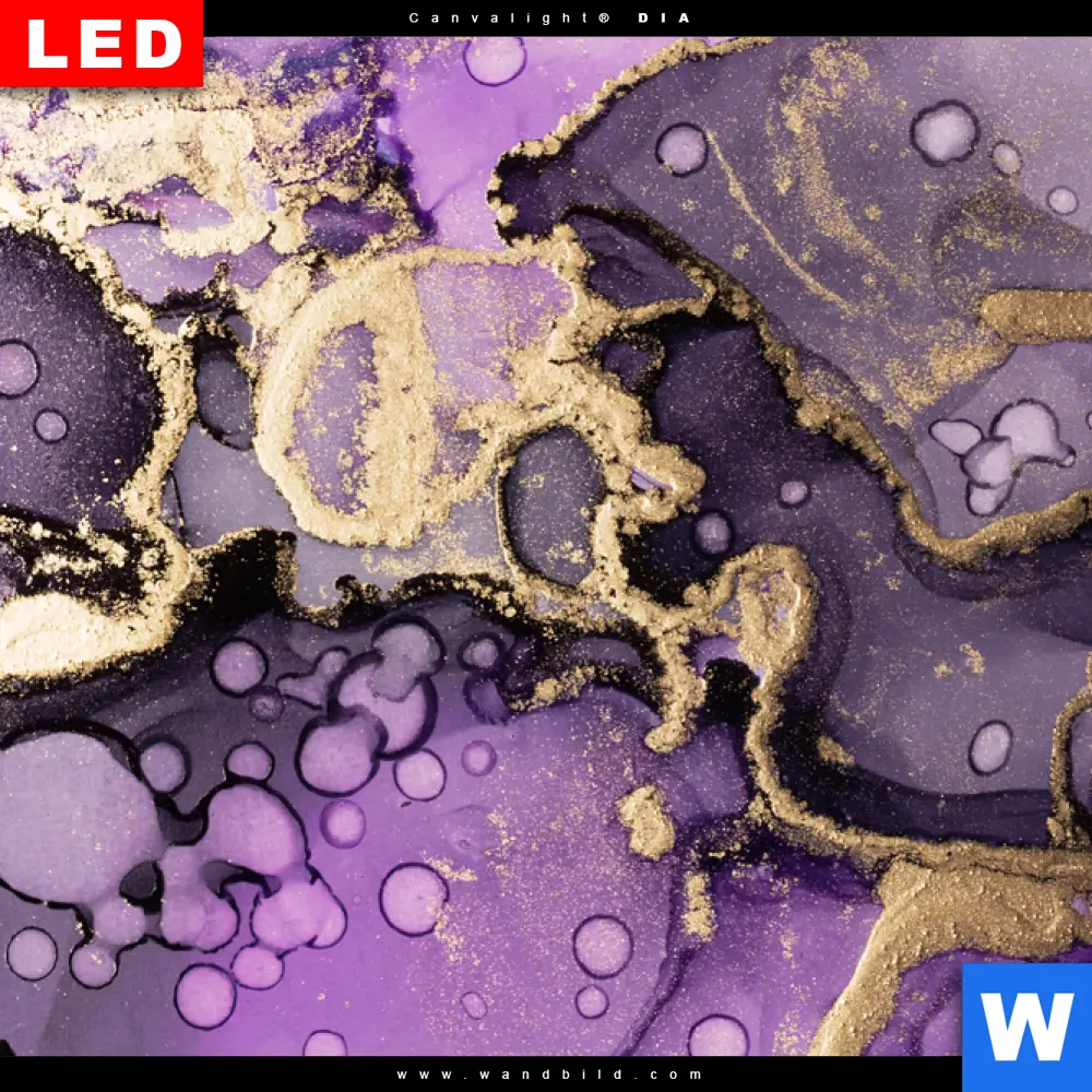 Wechselmotiv Acrylglas Canvalight® DIA | Fluid Art Violett | Quadrat - Image 4