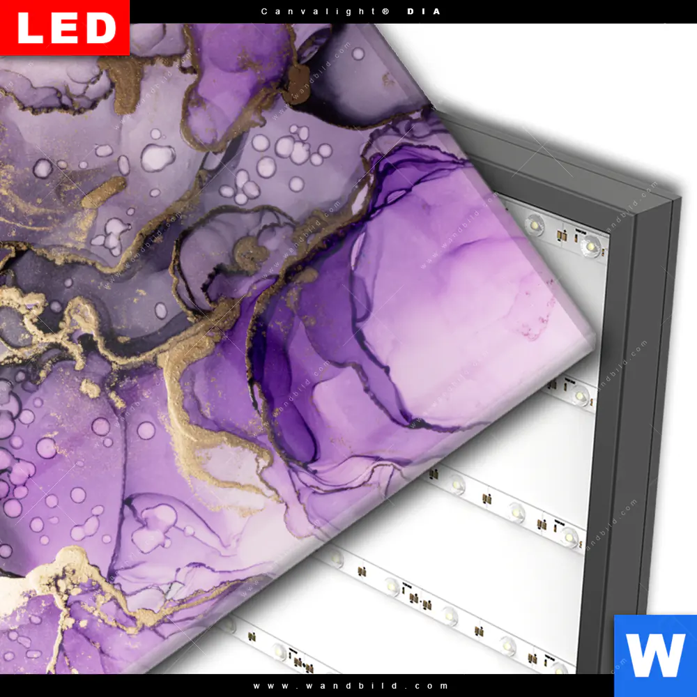 Wechselmotiv Acrylglas Canvalight® DIA | Fluid Art Violett | Querformat - Image 3