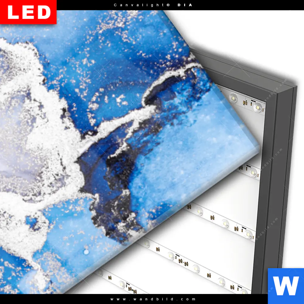 Wechselmotiv Acrylglas Canvalight® DIA | Fluid Art Winter Wonderland | Panorama - Image 3