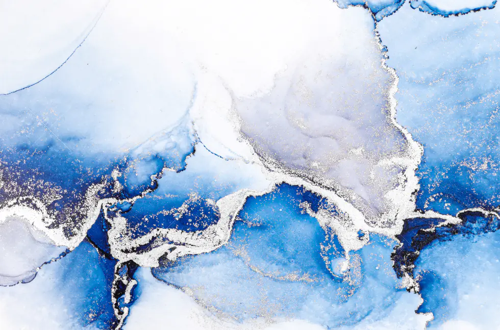Wechselmotiv Acrylglas Canvalight® DIA | Fluid Art Winter Wonderland | Panorama - Image 5