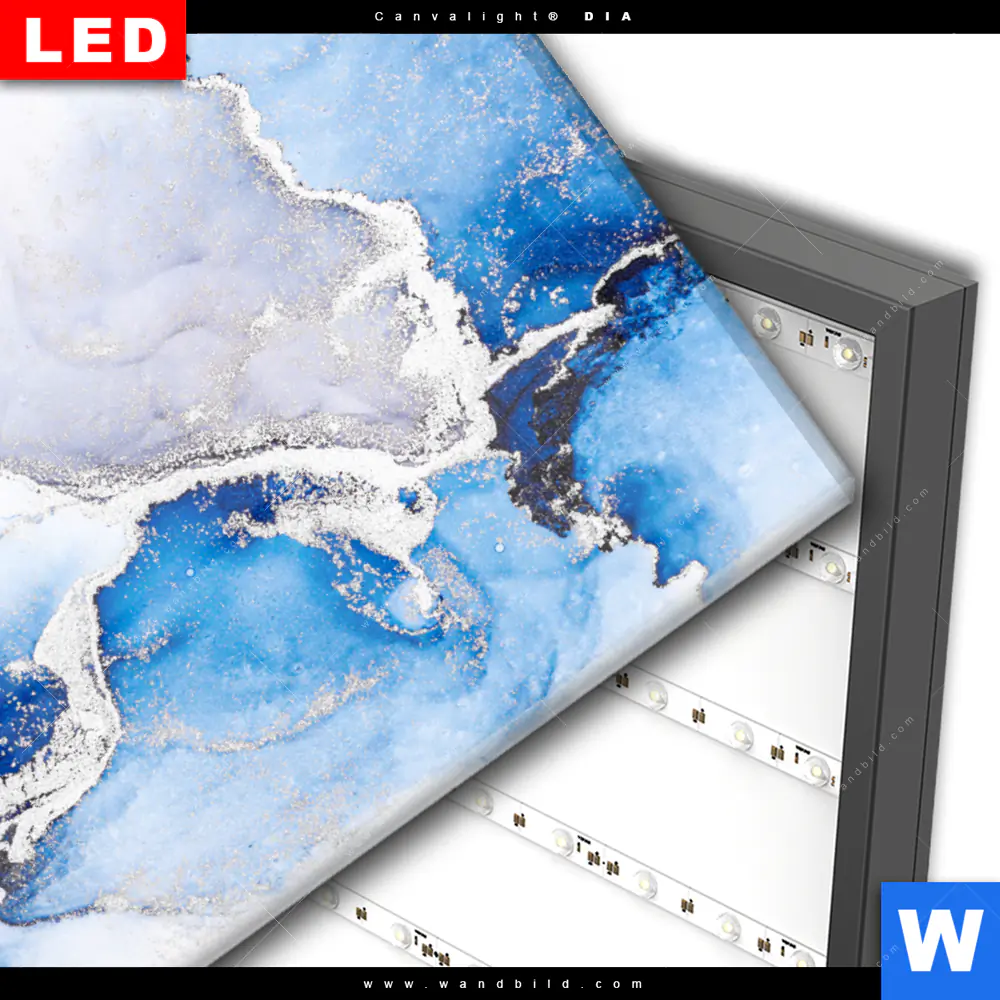 Wechselmotiv Acrylglas Canvalight® DIA | Fluid Art Winter Wonderland | Querformat - Image 3