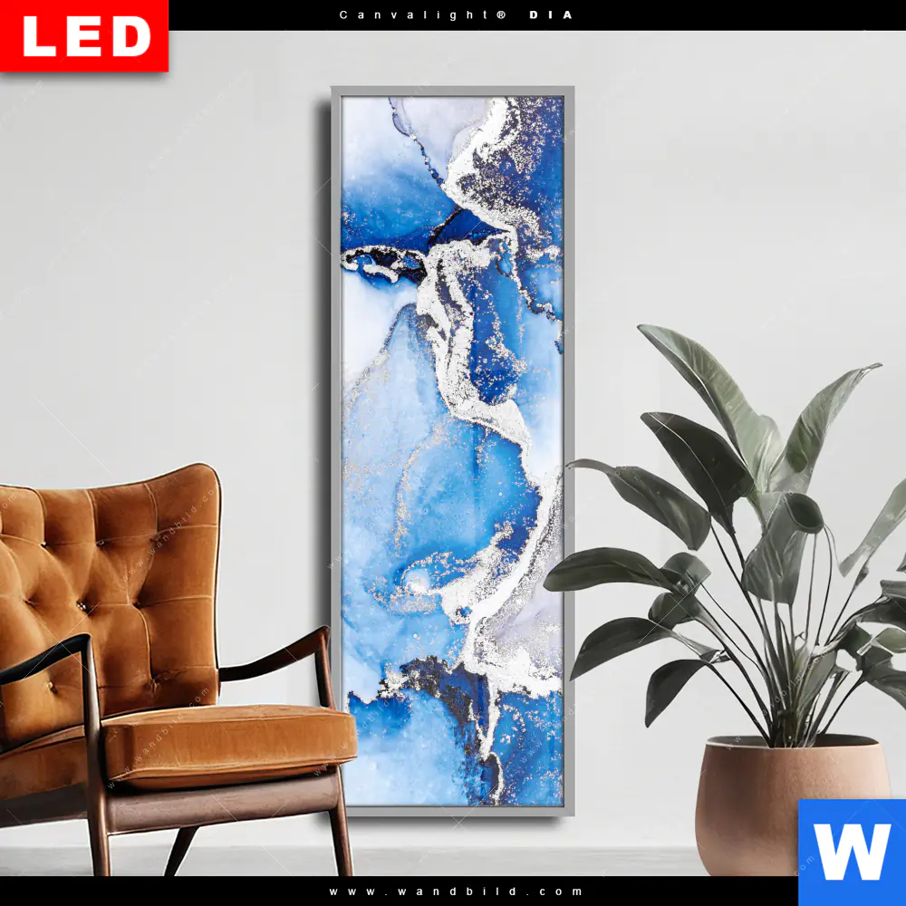 Wechselmotiv Acrylglas Canvalight® DIA | Fluid Art Winter Wonderland | Schmal