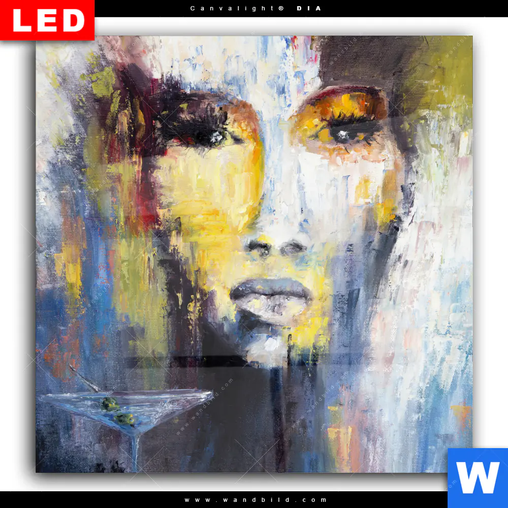 Wechselmotiv Acrylglas Canvalight® DIA | Frau & Martini Cocktail | Quadrat - Image 2