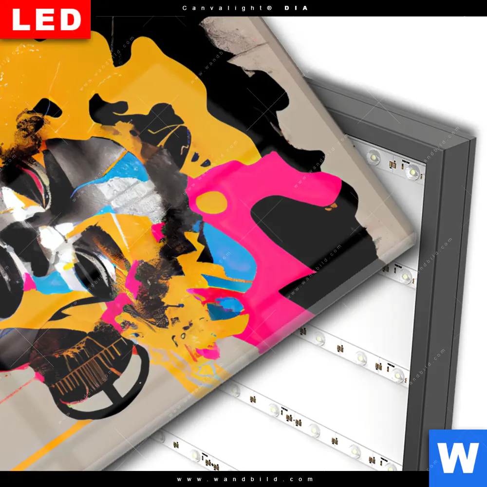 Wechselmotiv Acrylglas Canvalight® DIA | Frau mit Kopfhörern | Hochformat - Image 3
