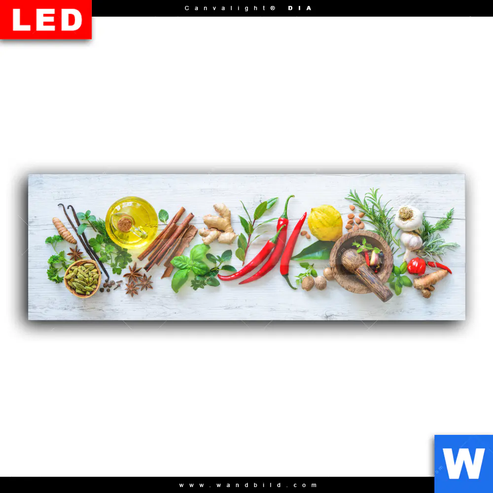 Wechselmotiv Acrylglas Canvalight® DIA | Frische Kräuter & Gewürze | Panorama - Image 2