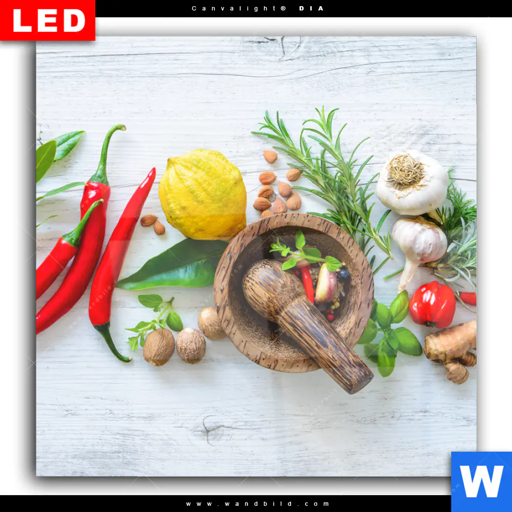 Wechselmotiv Acrylglas Canvalight® DIA | Frische Kräuter & Gewürze | Quadrat - Image 2