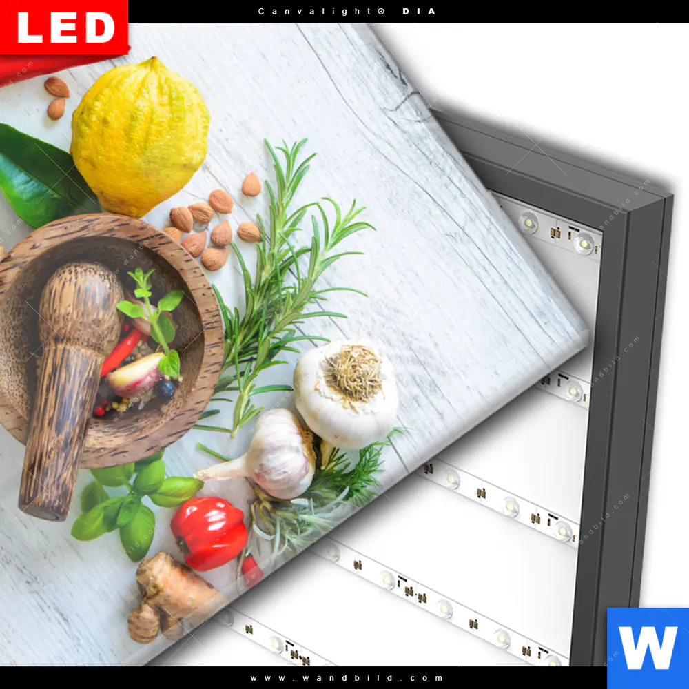Wechselmotiv Acrylglas Canvalight® DIA | Frische Kräuter & Gewürze | Quadrat - Image 3