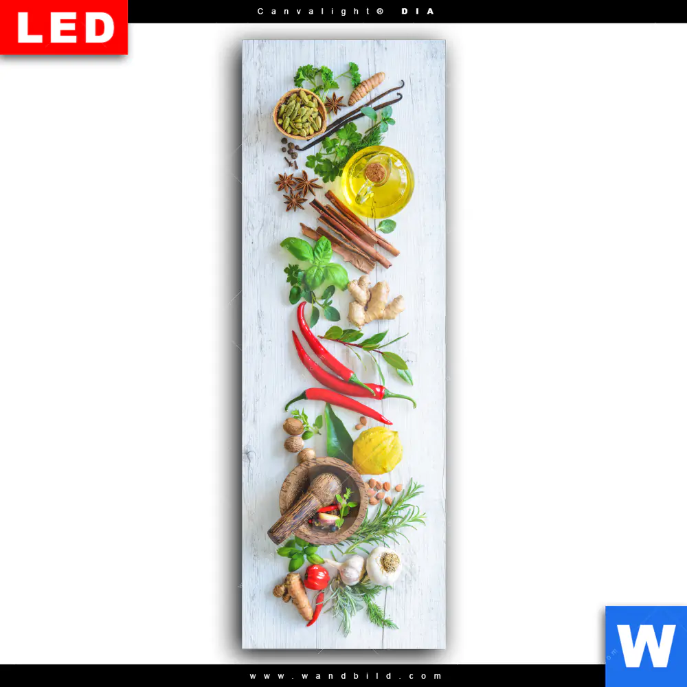 Wechselmotiv Acrylglas Canvalight® DIA | Frische Kräuter & Gewürze | Schmal - Image 2