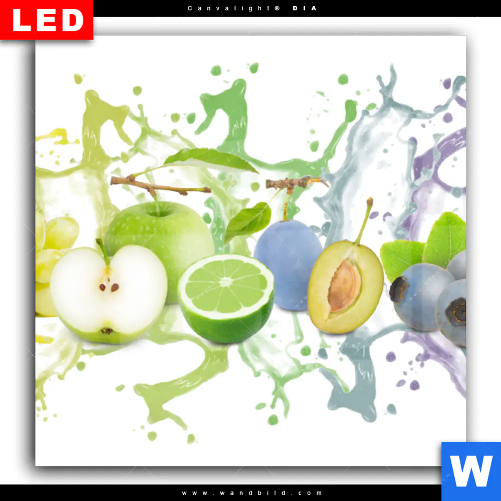 Wechselmotiv Acrylglas Canvalight® DIA | Fruchtspritzer | Quadrat - Image 2