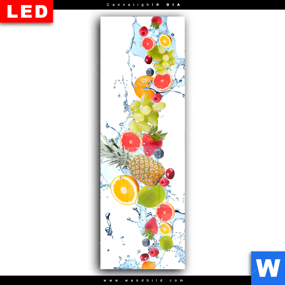Wechselmotiv Acrylglas Canvalight® DIA | Früchte in Spritzwasser | Schmal - Image 2