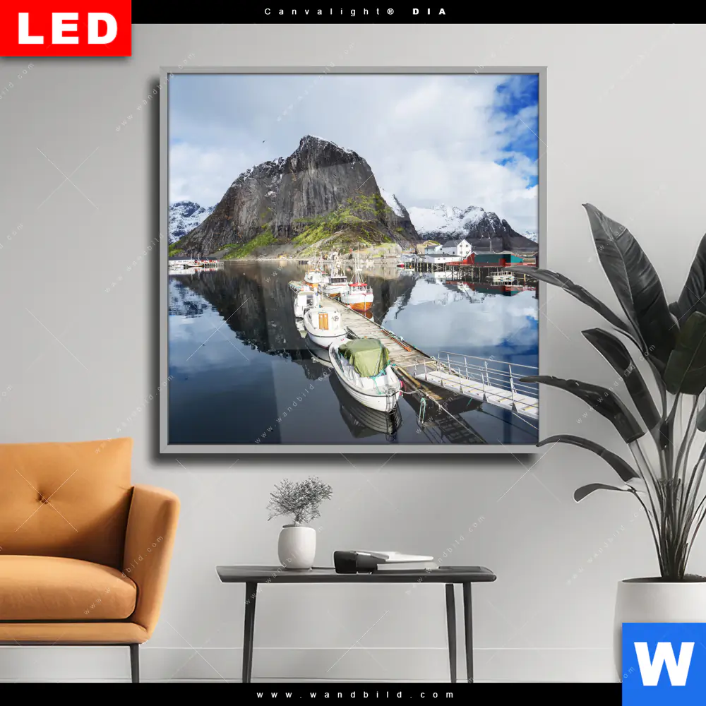 Wechselmotiv Acrylglas Canvalight® DIA | Frühling in Norwegen | Quadrat