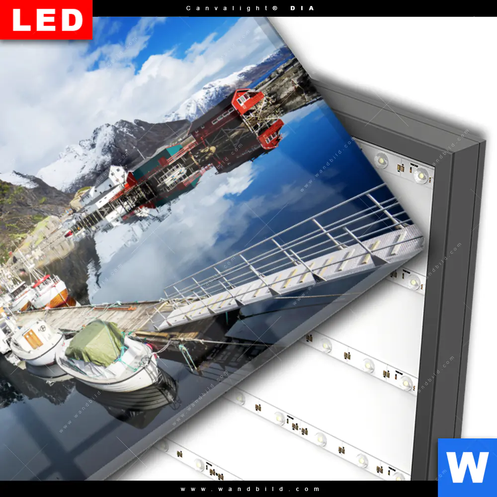 Wechselmotiv Acrylglas Canvalight® DIA | Frühling in Norwegen | Querformat - Image 3