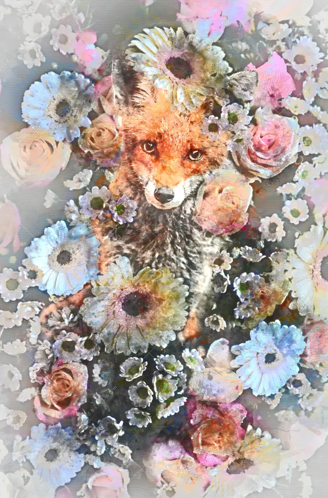 Wechselmotiv Acrylglas Canvalight® DIA | Fuchs & Blumen | Quadrat - Image 5