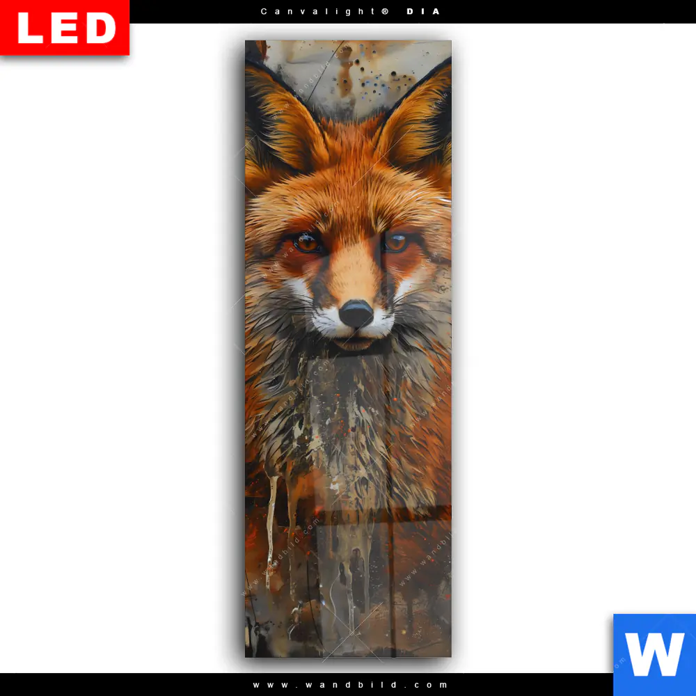 Wechselmotiv Acrylglas Canvalight® DIA | Fuchs - Grunge Stil | Schmal - Image 2