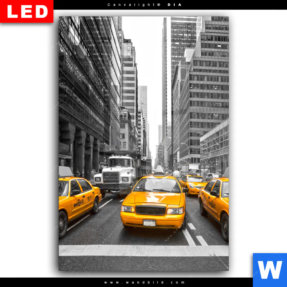 Wechselmotiv Acrylglas Canvalight® DIA | Gelbe Taxis New York | Hochformat - Image 2