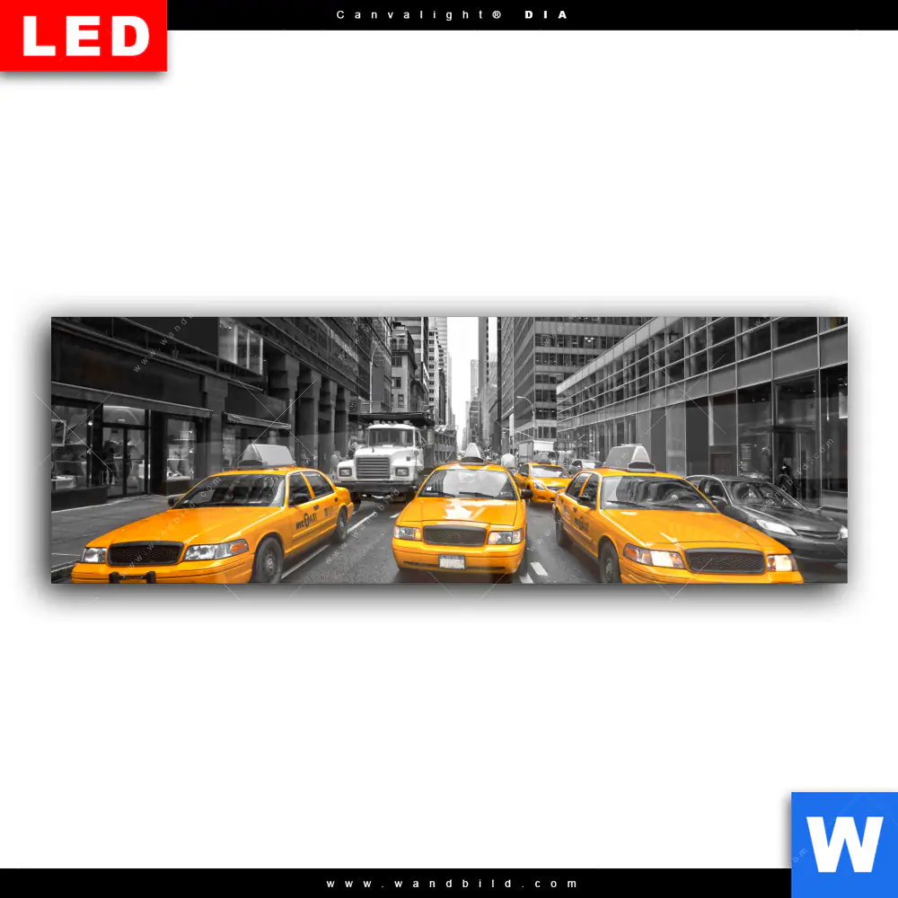 Wechselmotiv Acrylglas Canvalight® DIA | Gelbe Taxis New York | Panorama - Image 2