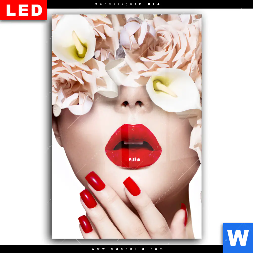 Wechselmotiv Acrylglas Canvalight® DIA | Gesicht & Rosen | Hochformat - Image 2