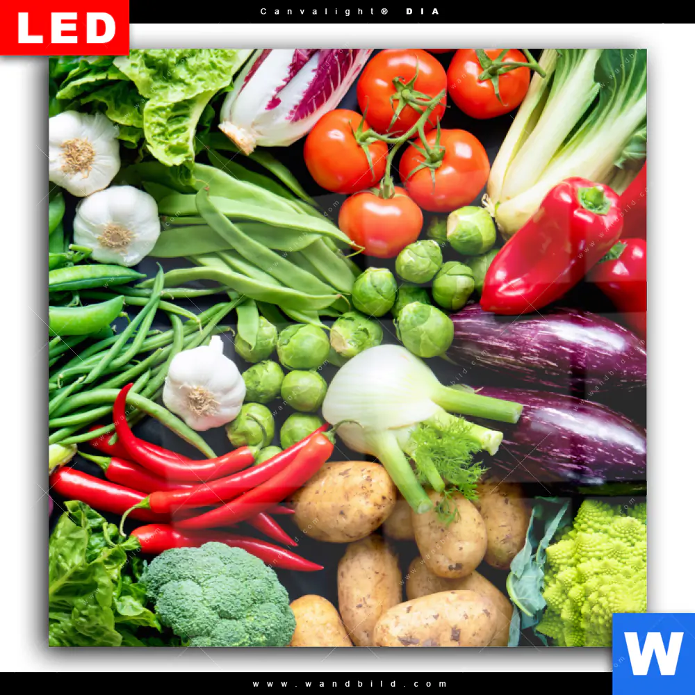 Wechselmotiv Acrylglas Canvalight® DIA | Gesundes Gemüse | Quadrat - Image 2