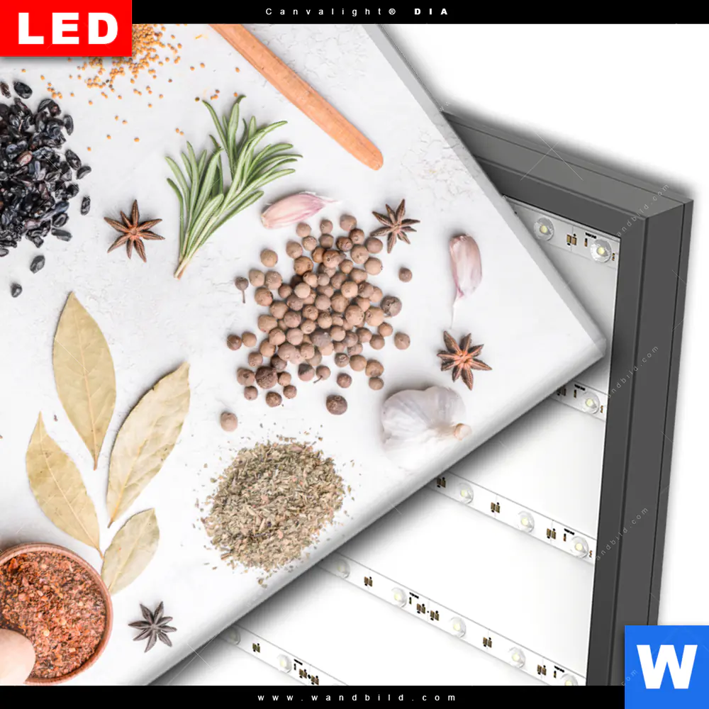 Wechselmotiv Acrylglas Canvalight® DIA | Gewürze auf hellem Untergrund | Hochformat - Image 3