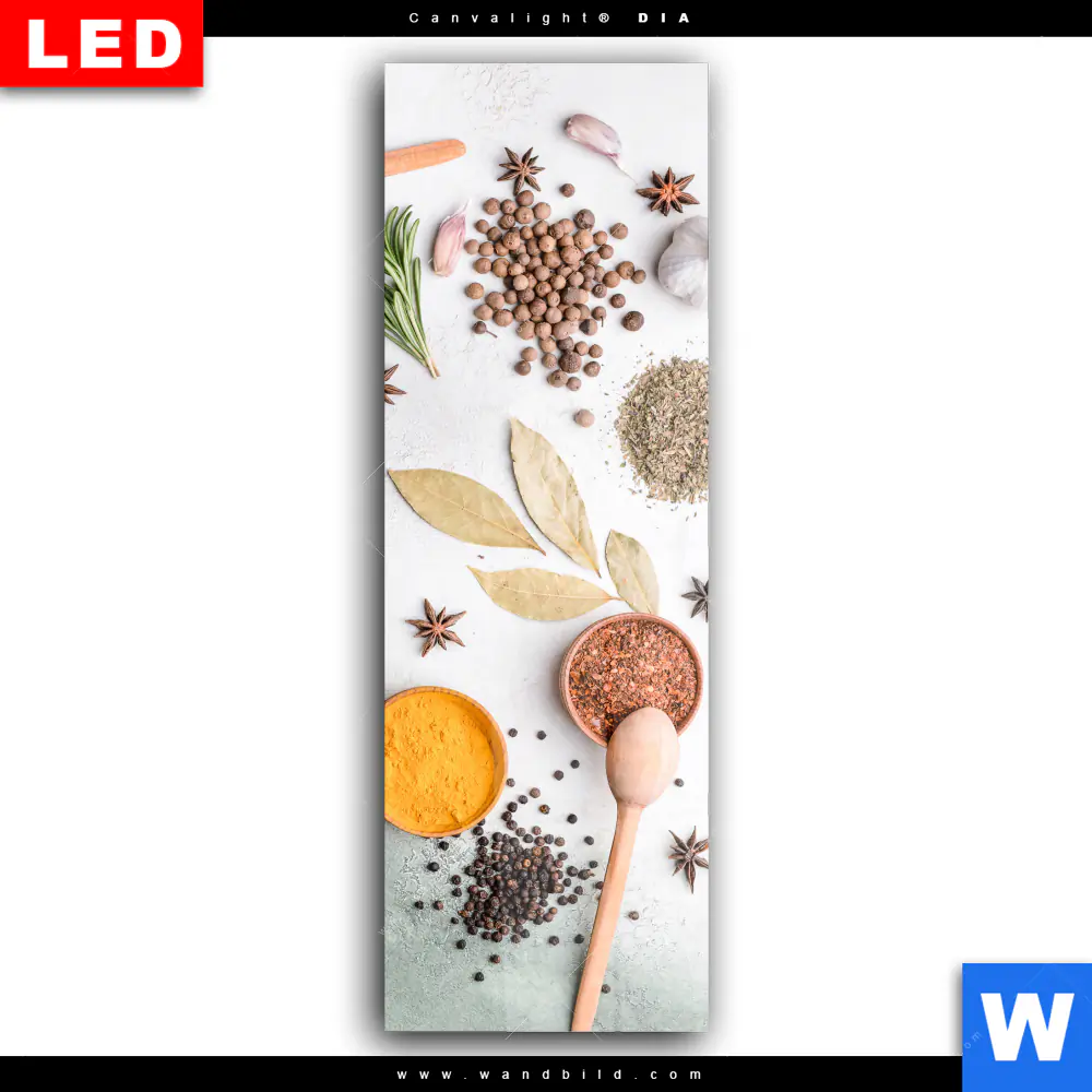 Wechselmotiv Acrylglas Canvalight® DIA | Gewürze auf hellem Untergrund | Schmal - Image 2