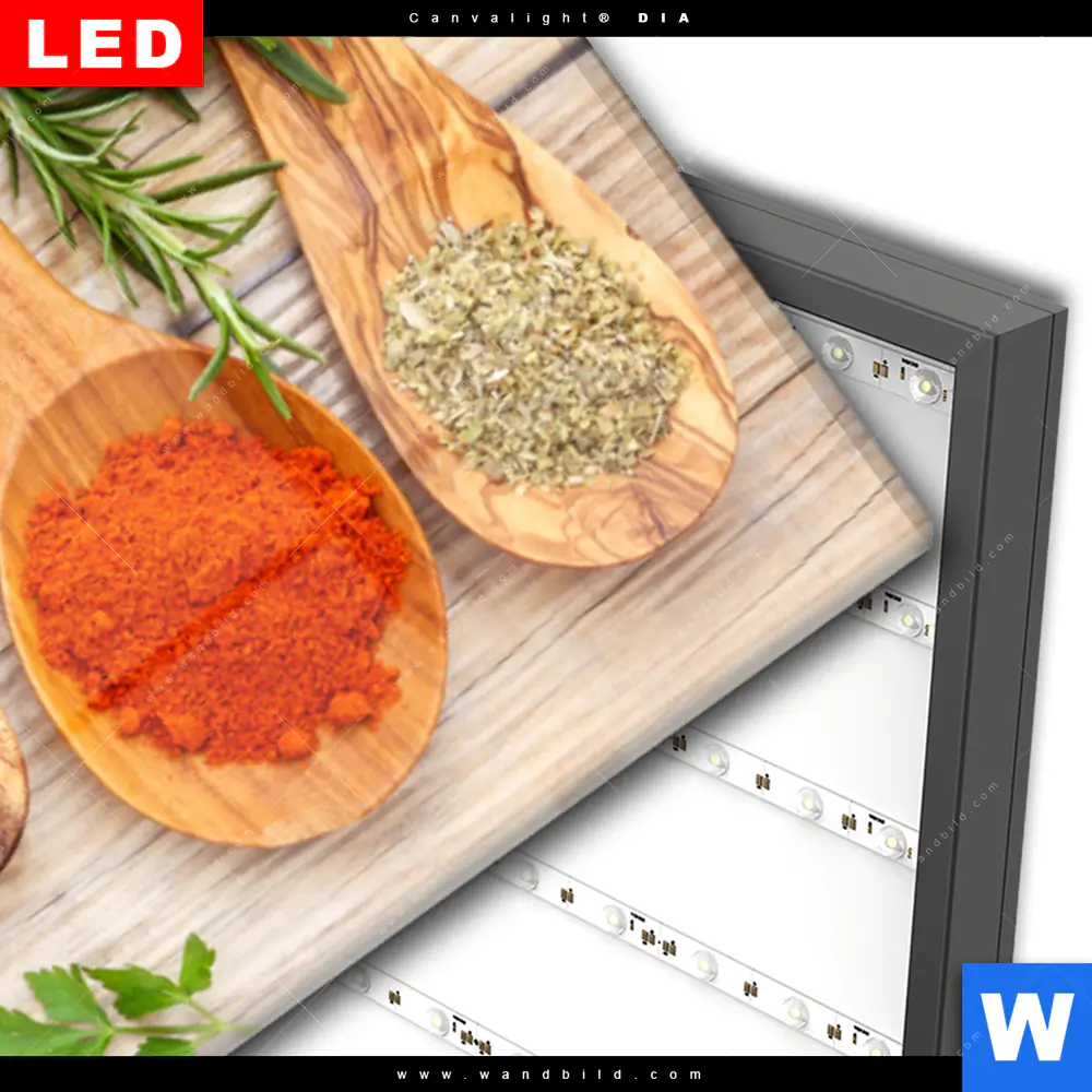 Wechselmotiv Acrylglas Canvalight® DIA | Gewürze auf hölzernen Löffeln | Schmal - Image 3