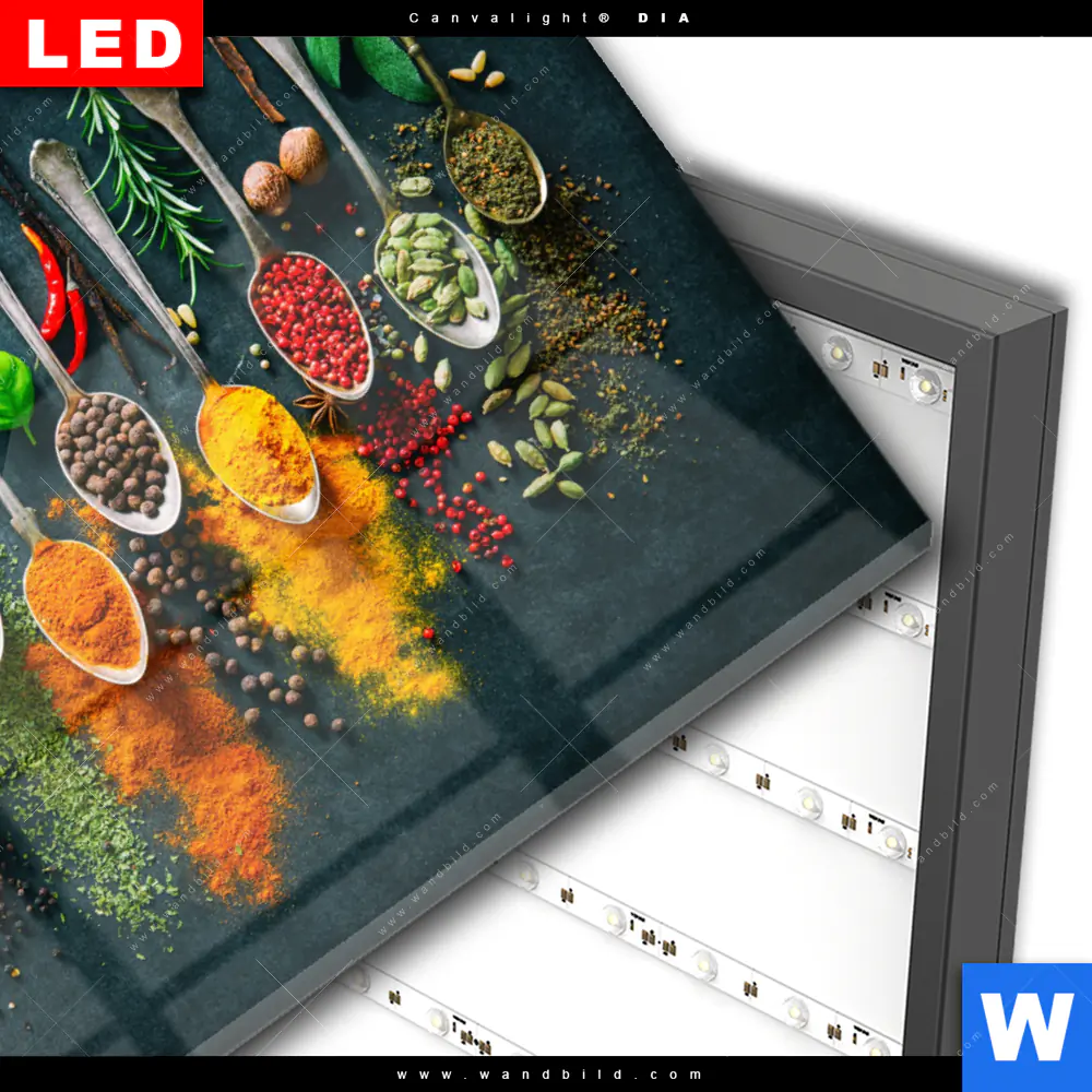 Wechselmotiv Acrylglas Canvalight® DIA | Gewürze auf Löffeln | Hochformat - Image 3