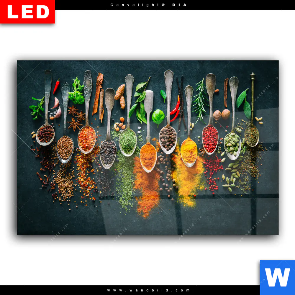 Wechselmotiv Acrylglas Canvalight® DIA | Gewürze auf Löffeln | Querformat - Image 2