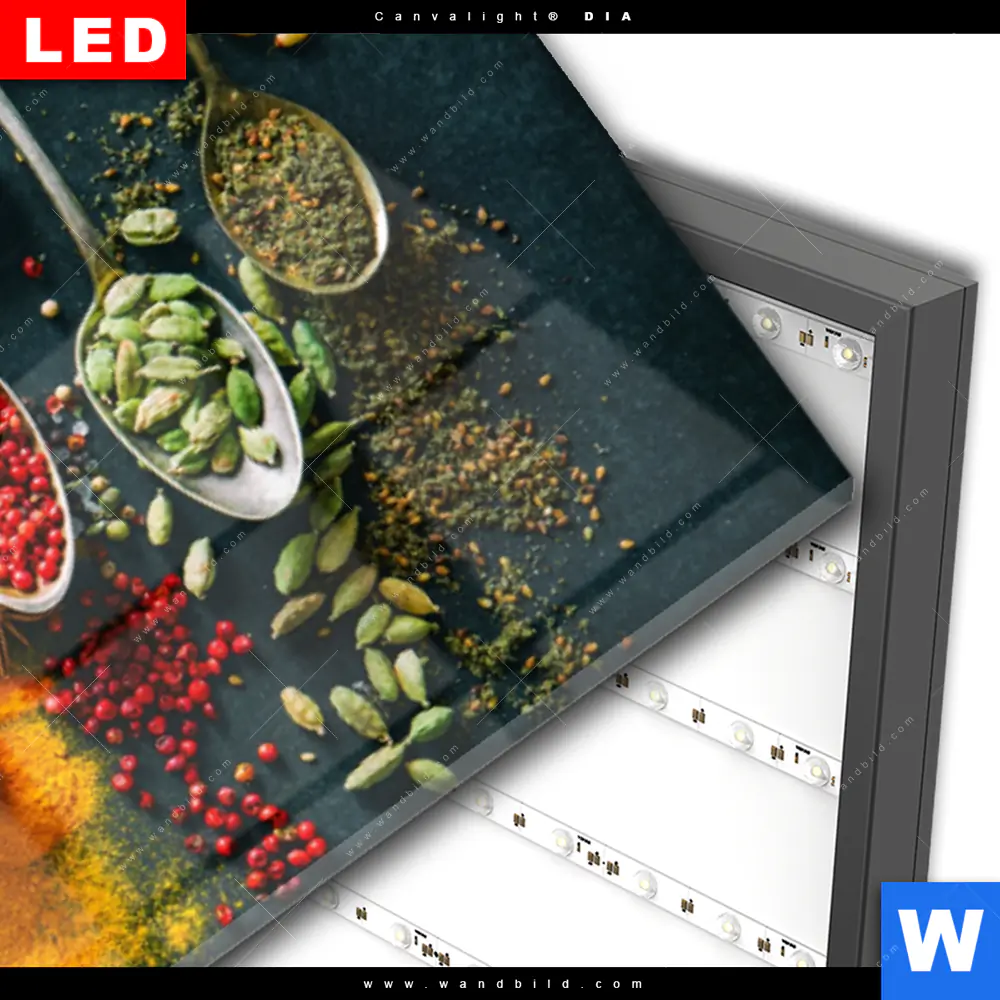 Wechselmotiv Acrylglas Canvalight® DIA | Gewürze auf Löffeln | Schmal - Image 3