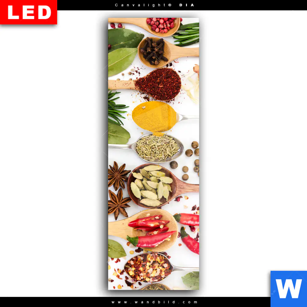 Wechselmotiv Acrylglas Canvalight® DIA | Gewürze auf Löffeln - weiß | Schmal - Image 2