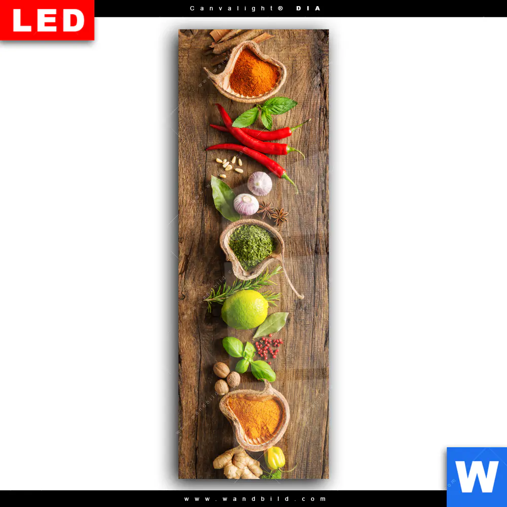 Wechselmotiv Acrylglas Canvalight® DIA | Gewürze & Kräuter auf Holz | Schmal - Image 2