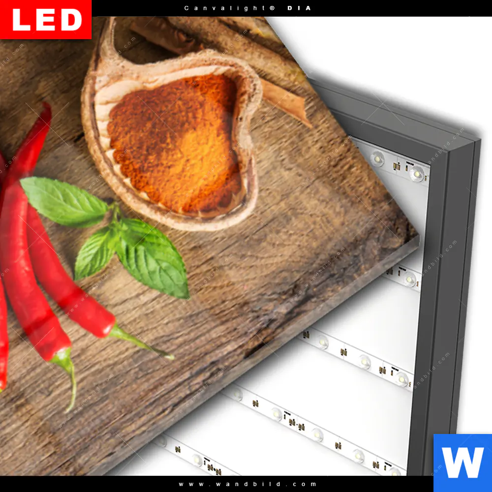 Wechselmotiv Acrylglas Canvalight® DIA | Gewürze & Kräuter auf Holz | Schmal - Image 3