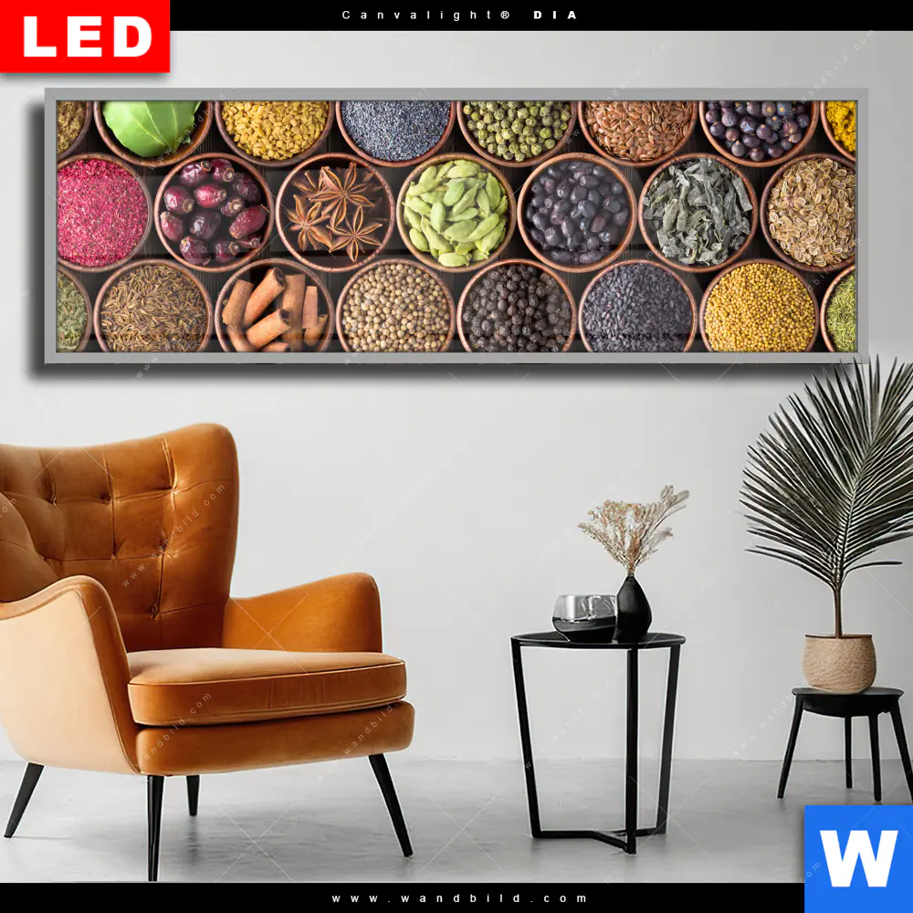 Wechselmotiv Acrylglas Canvalight® DIA | Gewürze & Kräuter | Panorama