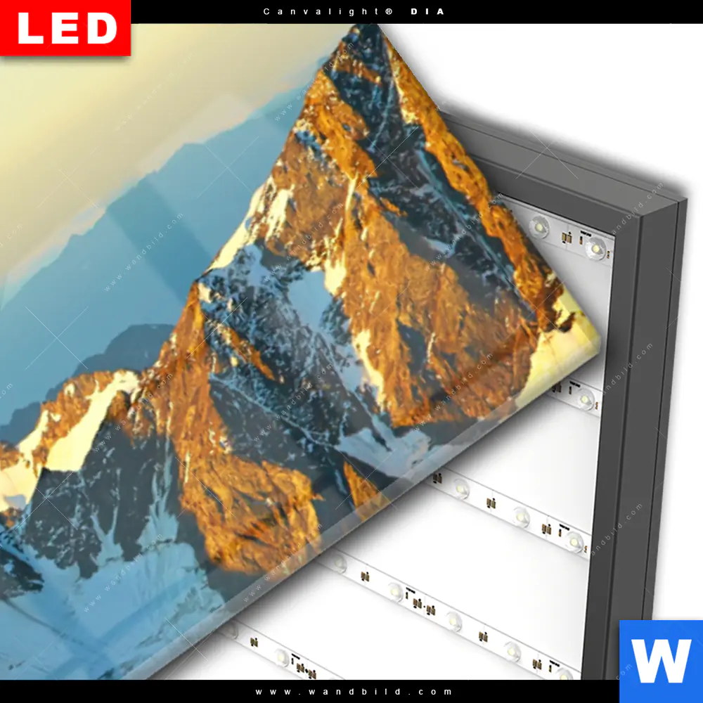 Wechselmotiv Acrylglas Canvalight® DIA | Gipfel in den Alpen | Panorama - Image 3