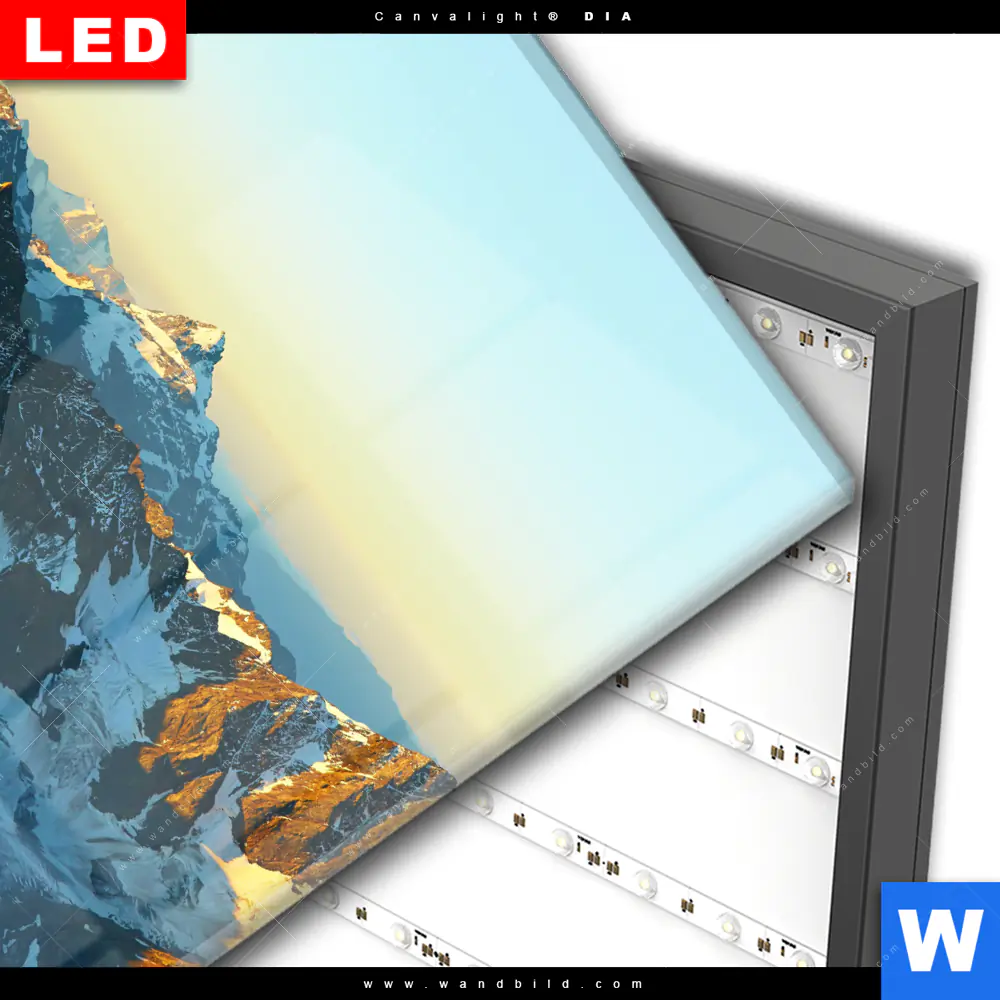 Wechselmotiv Acrylglas Canvalight® DIA | Gipfel in den Alpen | Quadrat - Image 3