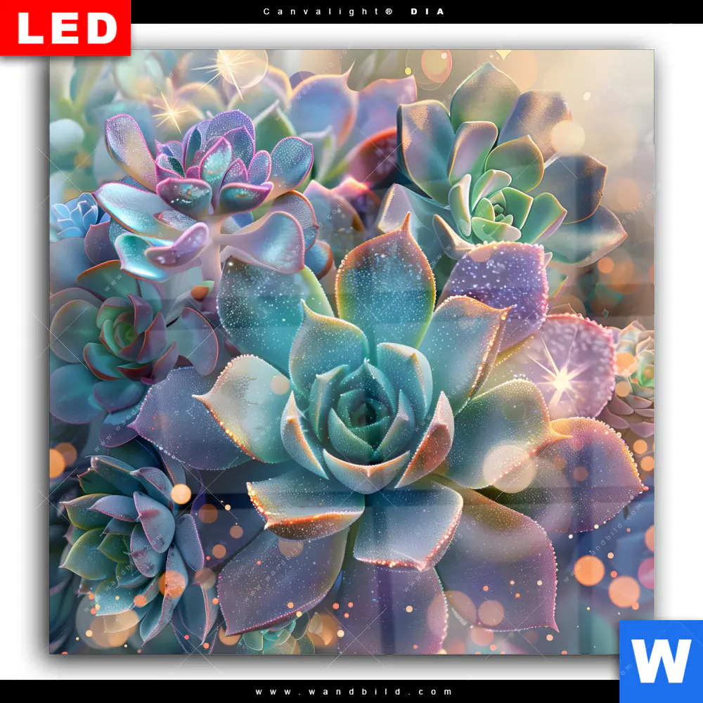 Wechselmotiv Acrylglas Canvalight® DIA | Glänzende Sukkulenten | Quadrat - Image 2